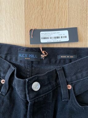 Alex Mill Jane Mid-Rise Straight Jeans in Black